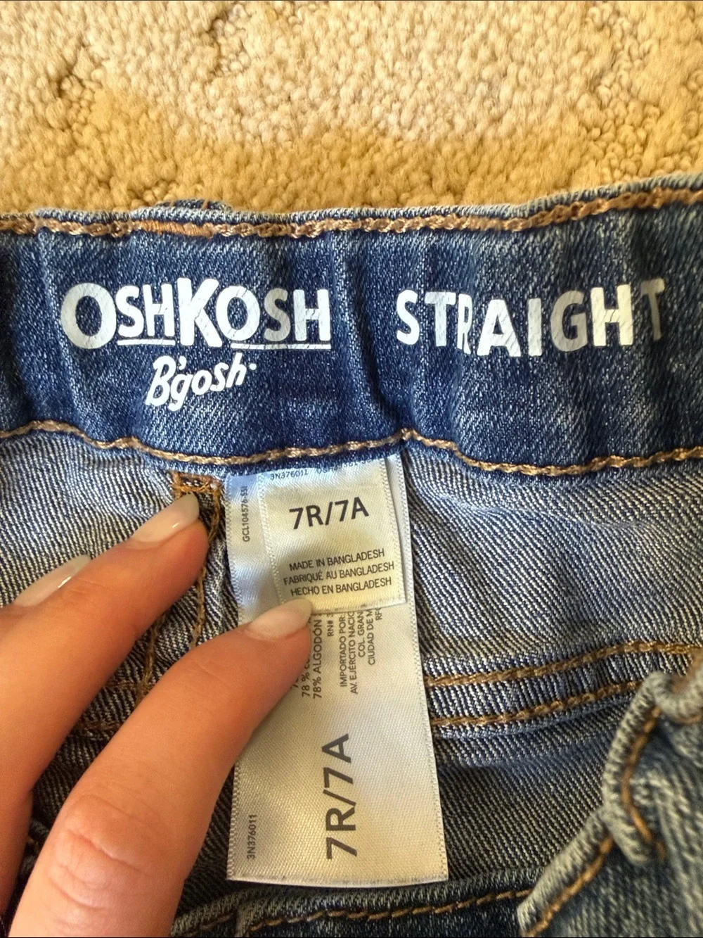OshKosh B'gosh Kids Dark Blue Straight-Leg Jeans